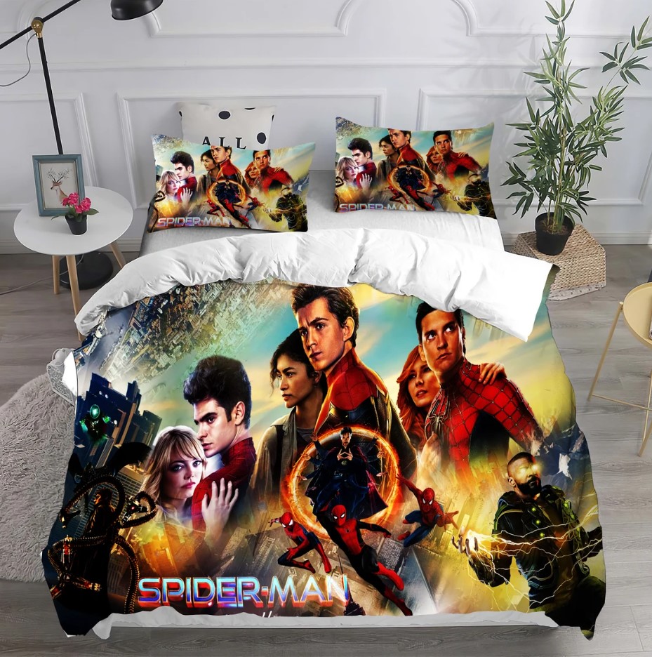 Personalized Spiderman Bedding Set Spiderman No Way Home Movie Bedding Set Spiderman Toddler Bed Set Spiderman Netflix Movie Kids Bedding Set